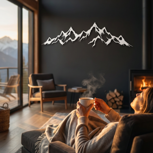 Dřevěná nástěnná dekorace – Silueta hor