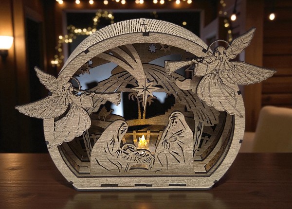 Exkluzivní dřevěný betlém s anděly