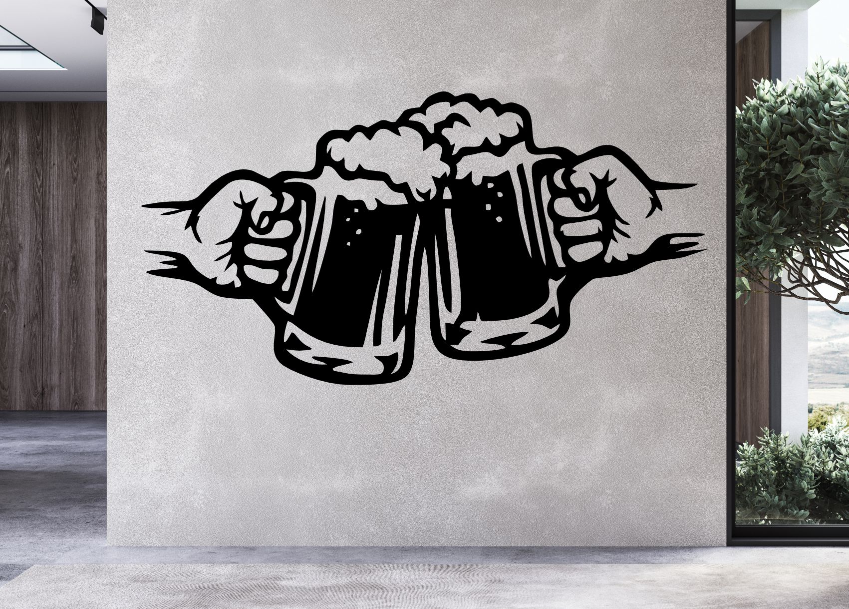 Dřevěný obraz – Pivní sklenice