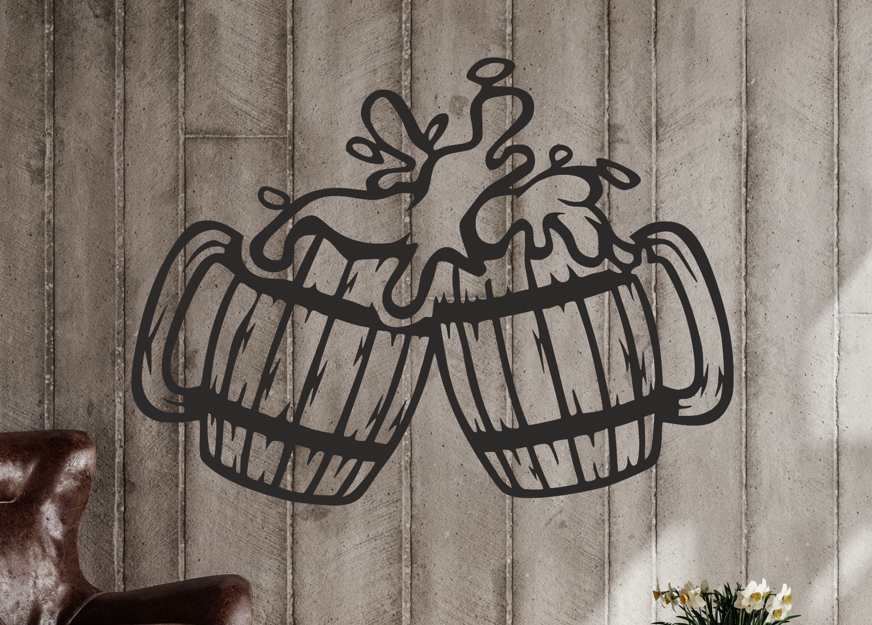 Na zdraví – Dřevěný obraz s pivem