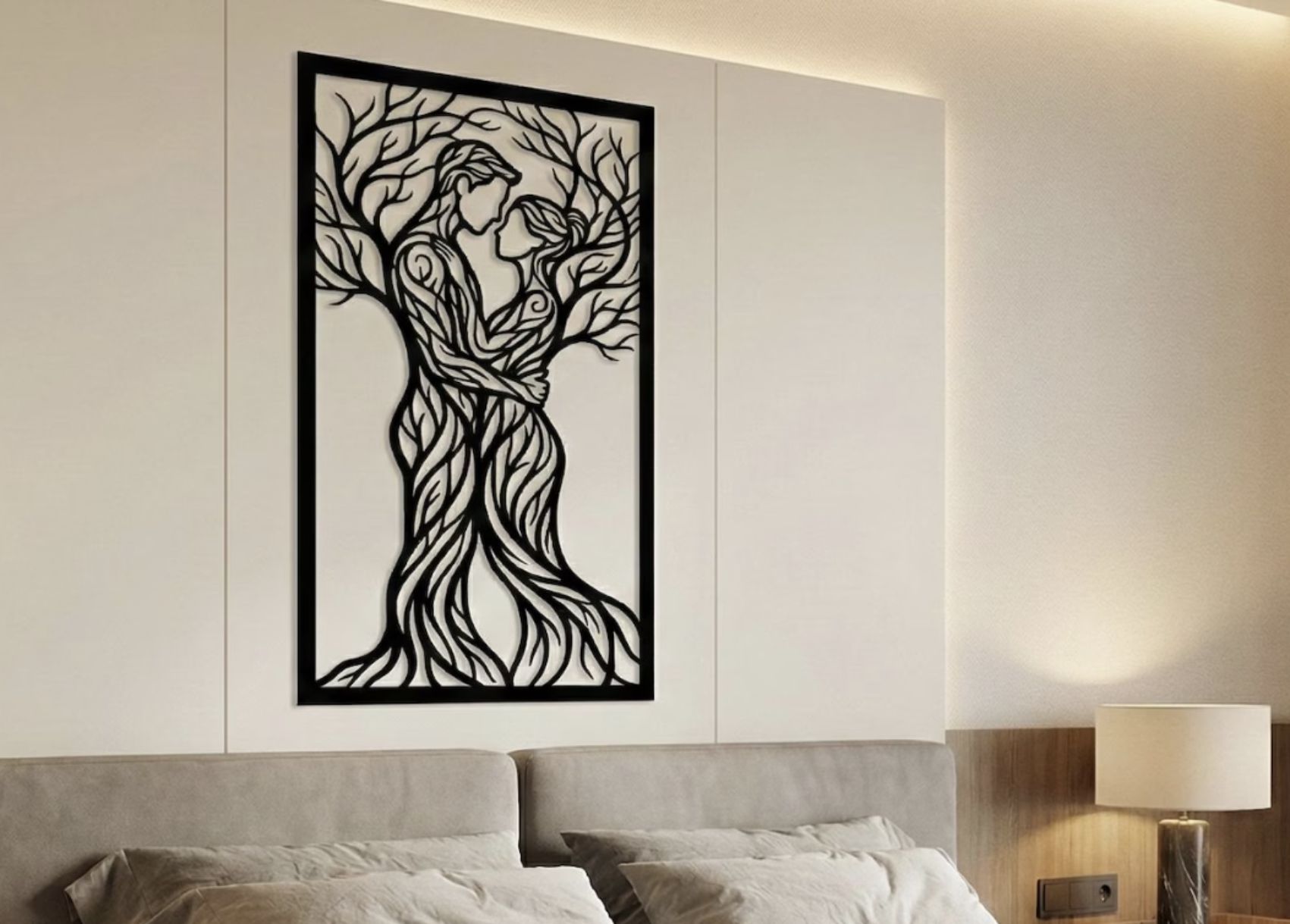 Dřevěný obraz na zeď – Spojení dvou duší