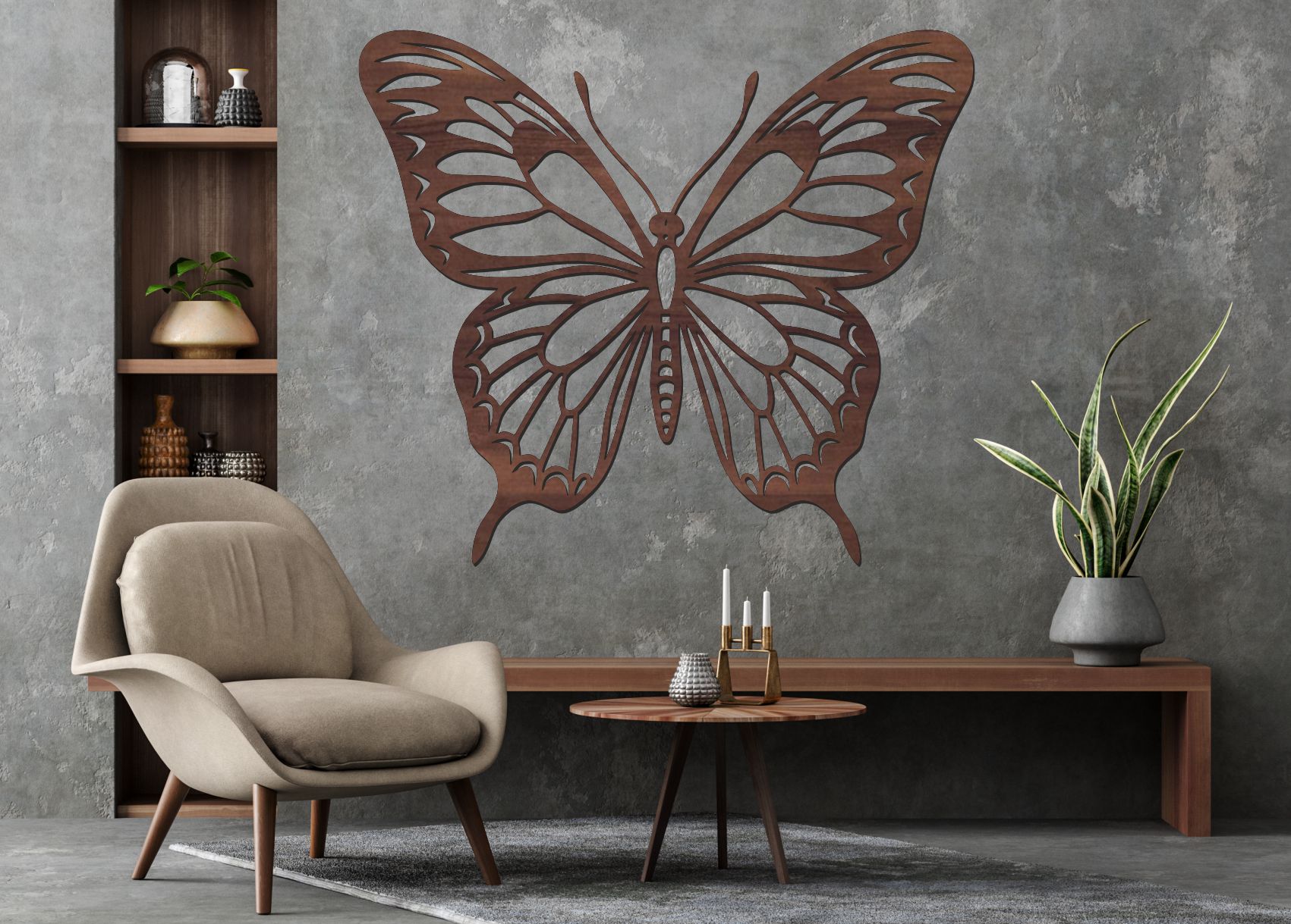 Dřevěný obraz – Elegantní motýl