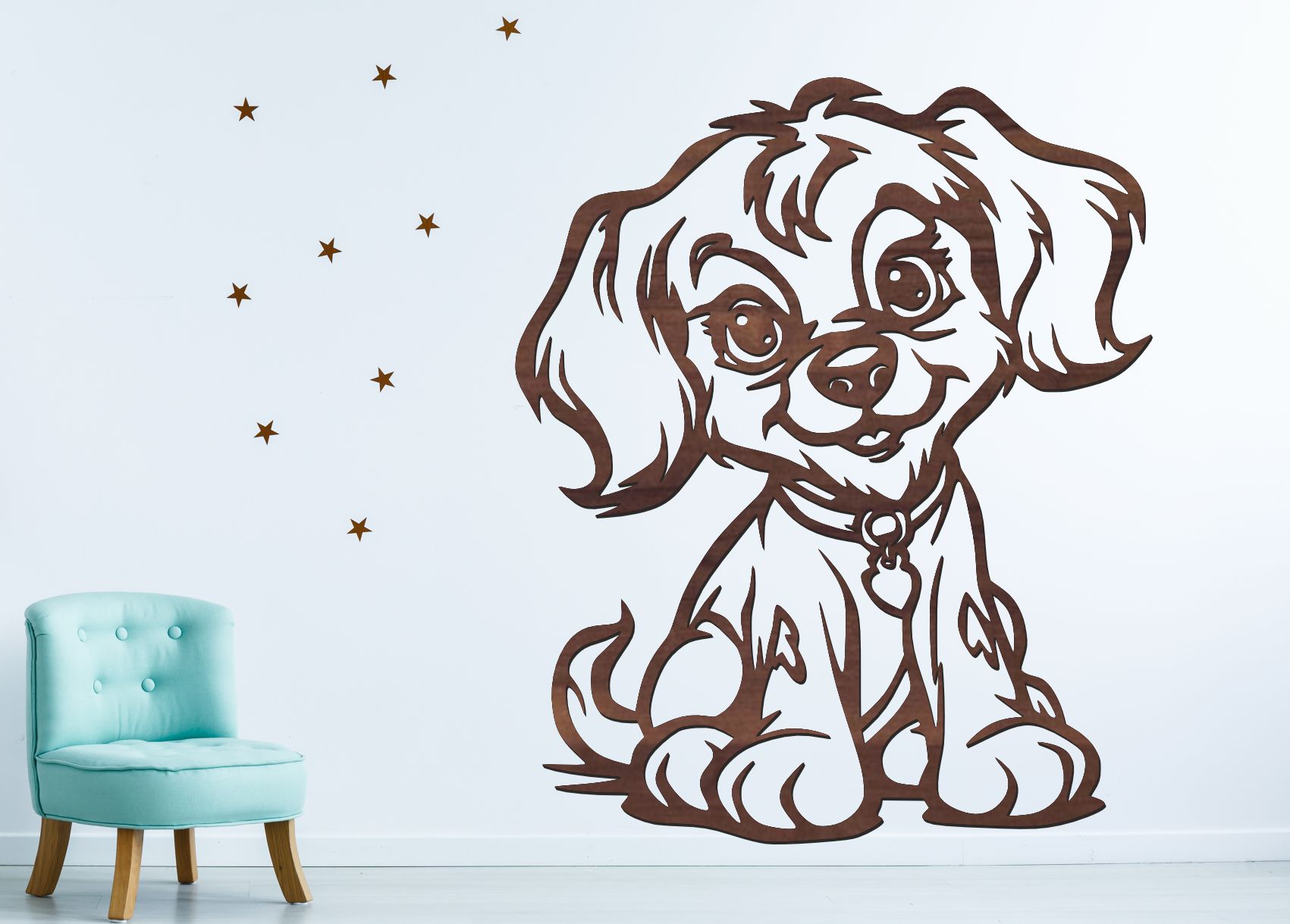 Dřevěný obraz – Roztomilý pejsek