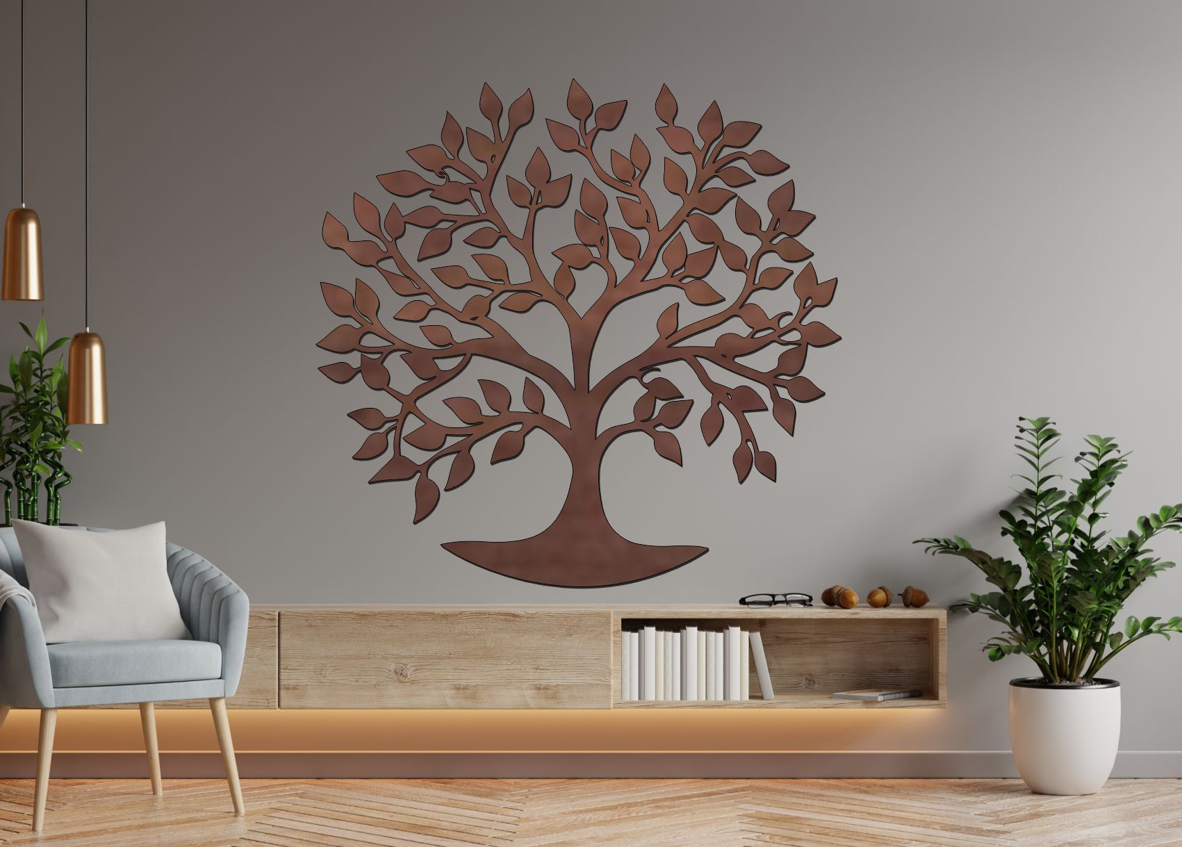 Dřevěný strom života na zeď – Rodinný rozkvět