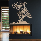 Dřevěný obraz na stěnu – Motokrosový skok