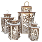 Dřevěná lucerna - Květy