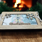 Vánoční dřevěná obálka na peníze – Veselé Vánoce