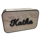 Dřevěná 3D pokladnička se jménem nebo nápisem