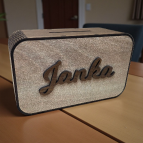 Dřevěná 3D pokladnička se jménem nebo nápisem