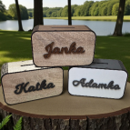 Dřevěná 3D pokladnička se jménem nebo nápisem