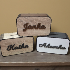 Dřevěná 3D pokladnička se jménem nebo nápisem