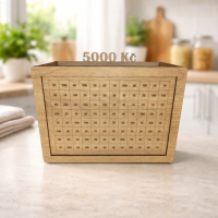 Vyškrtávací dřevěná pokladnička