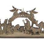 Dřevěný vyřezávaný betlém – elegantní vánoční dekorace