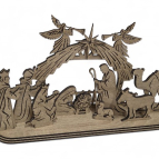 Dřevěný vyřezávaný betlém – elegantní vánoční dekorace