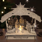 Dřevěný vyřezávaný betlém – Se stříškou