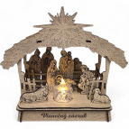 Dřevěný vyřezávaný betlém – Se stříškou