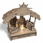 Dřevěný vyřezávaný betlém – Se stříškou