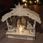 Dřevěný vyřezávaný betlém – Se stříškou