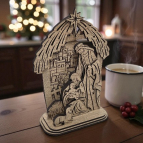 Vyřezávaná dřevěná Svatá rodina