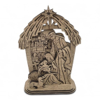 Vyřezávaná dřevěná Svatá rodina