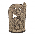 Dřevěný vánoční betlém – Vyřezaná Svatá rodina