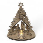 Dřevěný vánoční betlém – Vyřezaná Svatá rodina