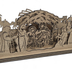 Rustikální dřevěný betlém