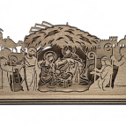 Rustikální dřevěný betlém