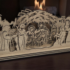 Dřevěný betlém se stříškou