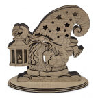 Dřevěný vánoční skřítek s lampášem