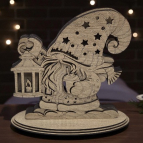 Dřevěný vánoční skřítek s lampášem