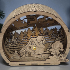 Dřevěná zimní vesnička