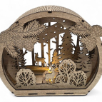 Dřevěná zimní krajina