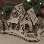 Dřevěný vánoční domeček