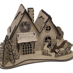 Dřevěný vánoční domeček