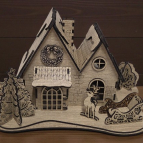 Dřevěný vánoční domeček