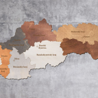 Dřevěná mapa Slovenska – Kraje od 50 cm