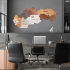 Dřevěná mapa Slovenska – Kraje od 50 cm