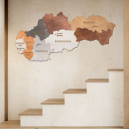 Dřevěná mapa Slovenska – Kraje od 50 cm