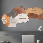 Dřevěná mapa Slovenska – Kraje od 50 cm