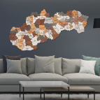 Dřevěná mapa Slovenska – Okresy od 75 cm