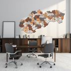 Dřevěná mapa Slovenska – Okresy od 75 cm