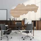 Minimalistická dřevěná mapa Slovenska