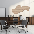 Minimalistická dřevěná mapa Slovenska