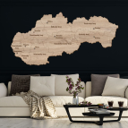 Dřevěná mapa Slovenska s kraji