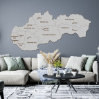 Dřevěná mapa Slovenska s kraji