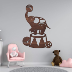 Dřevěný obrázek do dětského pokoje – Sloník s míčem