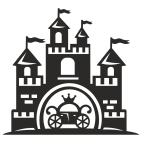 Dřevěný obrázek do dětského pokoje – Zámek s kočárem