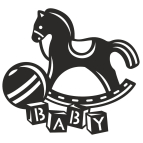 Dřevěný obrázek do dětského pokoje – Houpací koník BABY