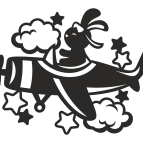 Dřevěný obrázek do dětského pokoje – Králíček v letadle